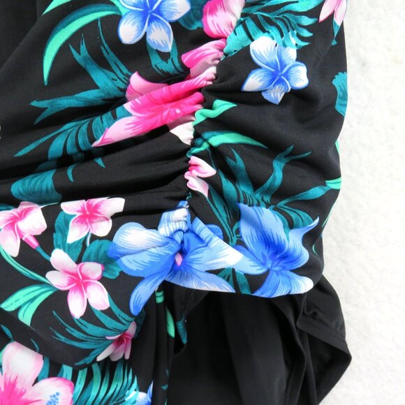 Catalina Swimsuit Size 22W Floral Multicolor Strapless One Piece Tropical Print - Picture 4 of 10